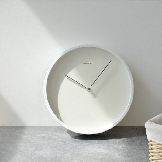 Minimalist Wall Clock | 9.8 in or 11.8 in | Nordic White Wood Design | Silent Modern Timepiece | Brick by Brick