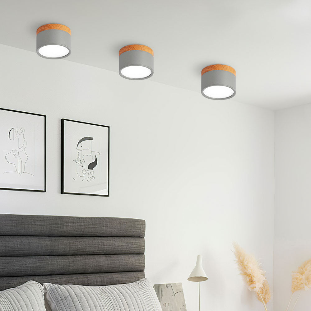 Cylinder Flush Ceiling Light | H2.36–2.75 in | Compact Modern LED Fixture| Sleek Aluminum | Brick by Brick