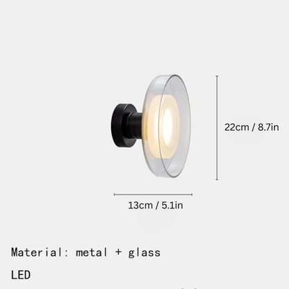 LED Wall Lamp | 8.7 x 5.1 in | Modern Glass Sconce | Clear or Gray Shade | Ambient Indoor Lighting | Brick by Brick