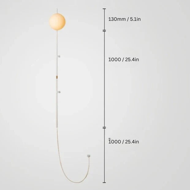 Nordic Plug-In Wall Lamp | 25.4 - 40.75 in | Minimalist LED Sconce | Adjustable Lighting | Brick by Brick