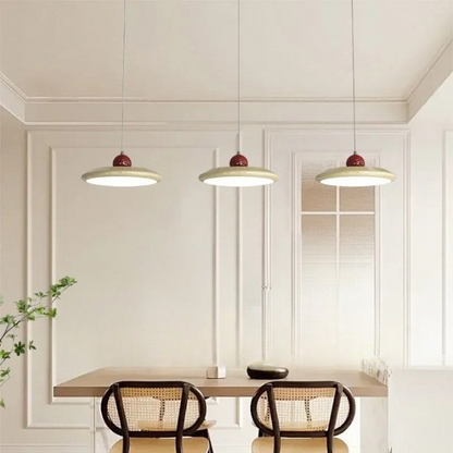 Pendant Lamp | 7.9 - 11.8in | Retro Flying Saucer Design | Metal Chandelier | Nordic Cream Style | LED E27 | Brick by Brick