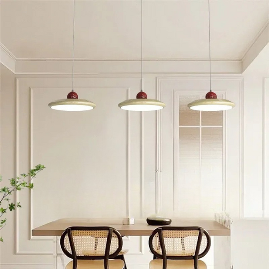 Pendant Lamp | 7.9 - 11.8in | Retro Flying Saucer Design | Metal Chandelier | Nordic Cream Style | LED E27 | Brick by Brick