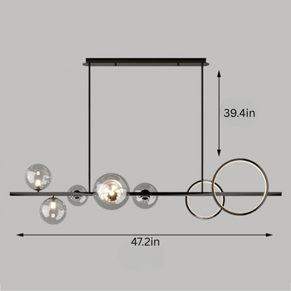 Modern LED Chandelier | 47.2 x 39.14in | Glass & Iron Pendant Light | Smart Dimmable Options | Brick by Brick