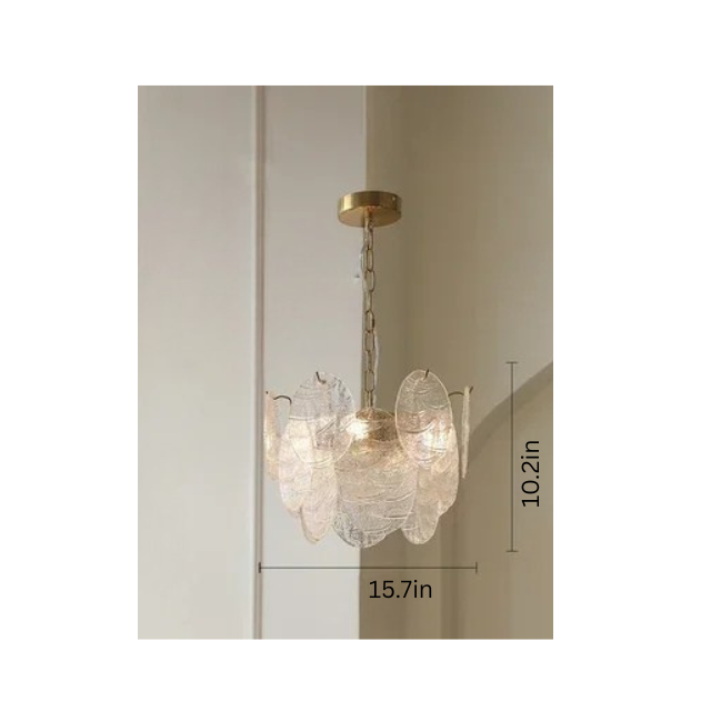 Glass Disc Chandelier | Modern Pendant Light | Iron & Glass | Adjustable Chain | E14 Bulb Fixture | Brick by Brick
