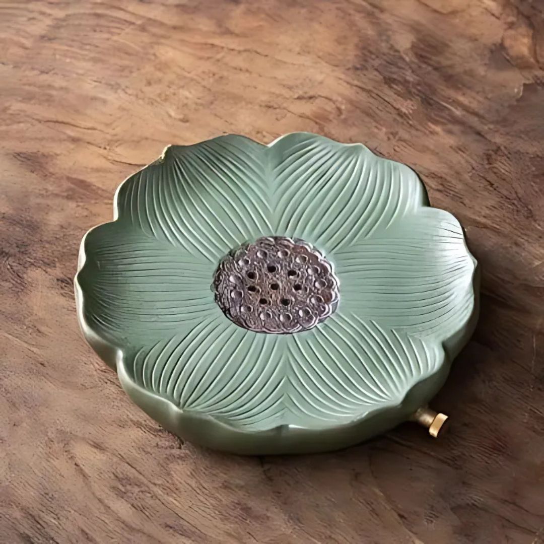 6-Piece Japanese Ceramic Teapot Set | Teapot: 6.1 × 3.6 in | Petal Side Grip Gongfu Tea Set | With Drainable Tray | Brick by Brick