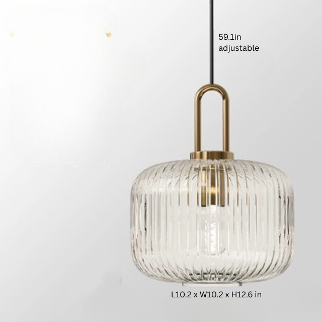 Glass Pendant Light | Modern Hanging Lamp | Clear Glass | E27 Bulb Fixture | Indoor Ceiling Lighting | Brick by Brick