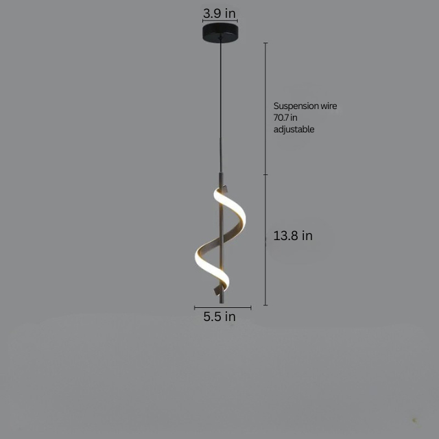Contemporary Rotating Pendant Lamp | 13.8 in x 5.5 in | Acrylic & Hardware LED | Brick by Brick