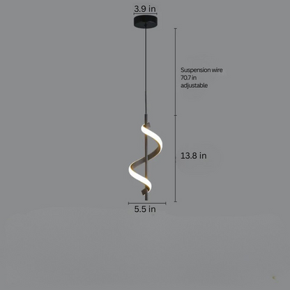 Contemporary Rotating Pendant Lamp | 13.8 in x 5.5 in | Acrylic & Hardware LED | Brick by Brick