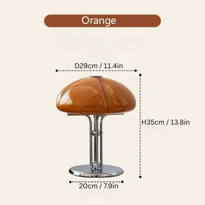 Bauhaus Mushroom Table Lamp | D11.4 in × H13.8 in| Mid Century Modern Retro Design | Creative Light in Orange | Brick by Brick