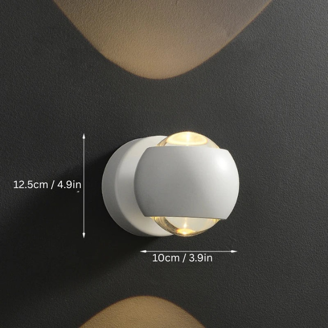 Modern Brass LED Wall Lamp | 3.9 x 4.9in | Scandinavian Wall Sconce | Elegant Foyer Lighting | Brick by Brick