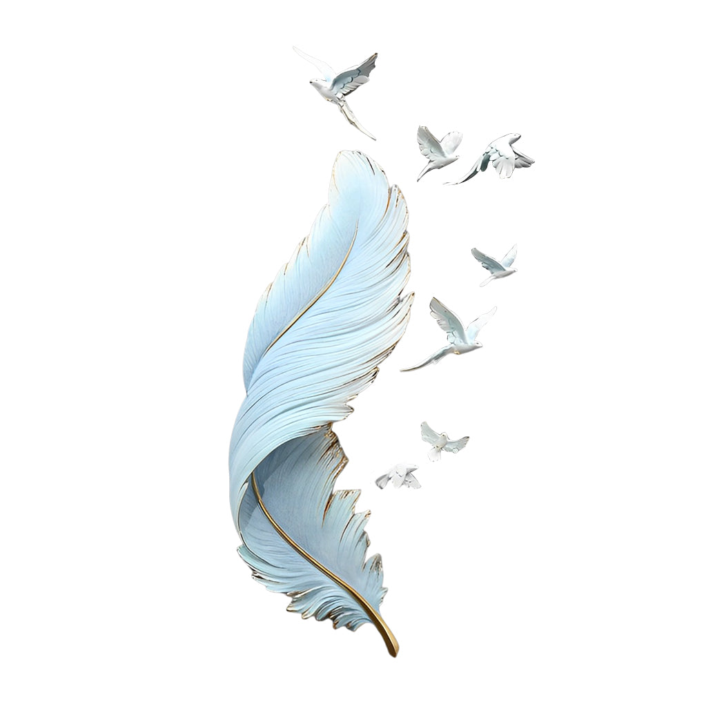 Birds Feathers Wall Decor | 3D Art Sculpture | Modern Nordic Sculpture | Brick by Brick