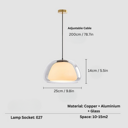 Jelly Globe Pendant Light | 9.8 in | Modern Dome Glass Globe Light | Adjustable Hanging Lamp | Brick by Brick