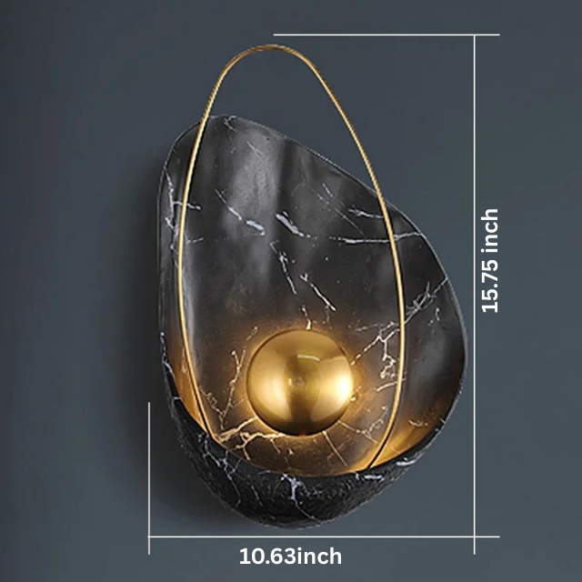 Nordic Marble Wall Lamp | H11.81-11.75 in | Modern LED Sconce | Elegant Home Decor Lighting | Brick by Brick