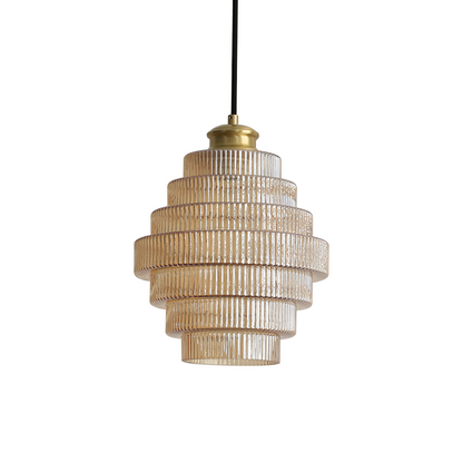 Antique Brass Pendant Light | 59.06 x 11.81 x 8.66 in | Classic Glass Shade Ceiling Light | Timeless Interior Accent | Brick by Brick
