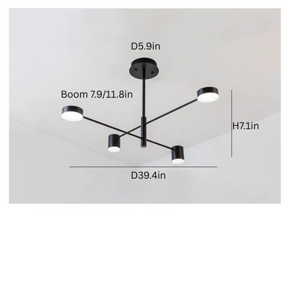 Nordic Chandelier | 4-10 Heads | Modern Black Ceiling Light | Creative Wrought Iron Fixture | LED Included | Brick by Brick