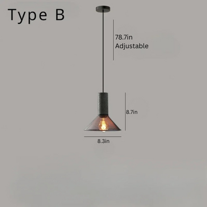 Nordic Industrial Cement Chandelier | H7.9 - 13.8 in | Vintage Iron Pendant Ceiling Light | Brick by Brick