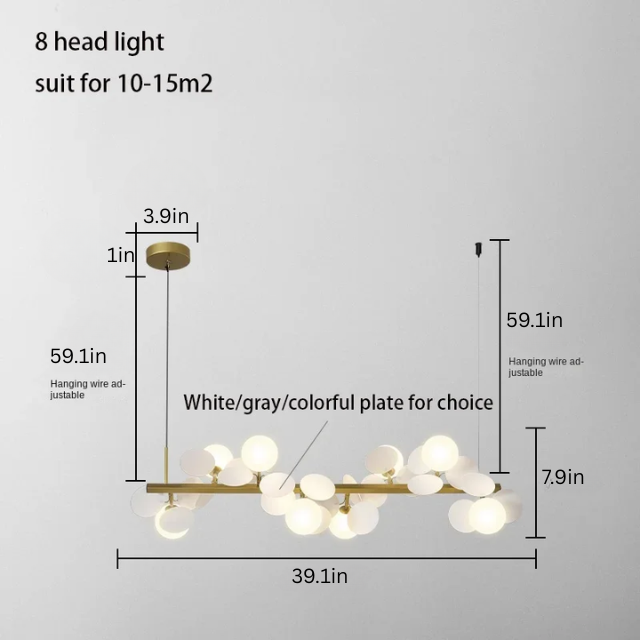 Modern Nordic Glass Ball Chandelier | 6 - 12 Heads | Long Gold Iron Pendant Light | LED Hanging Lamp | Brick by Brick