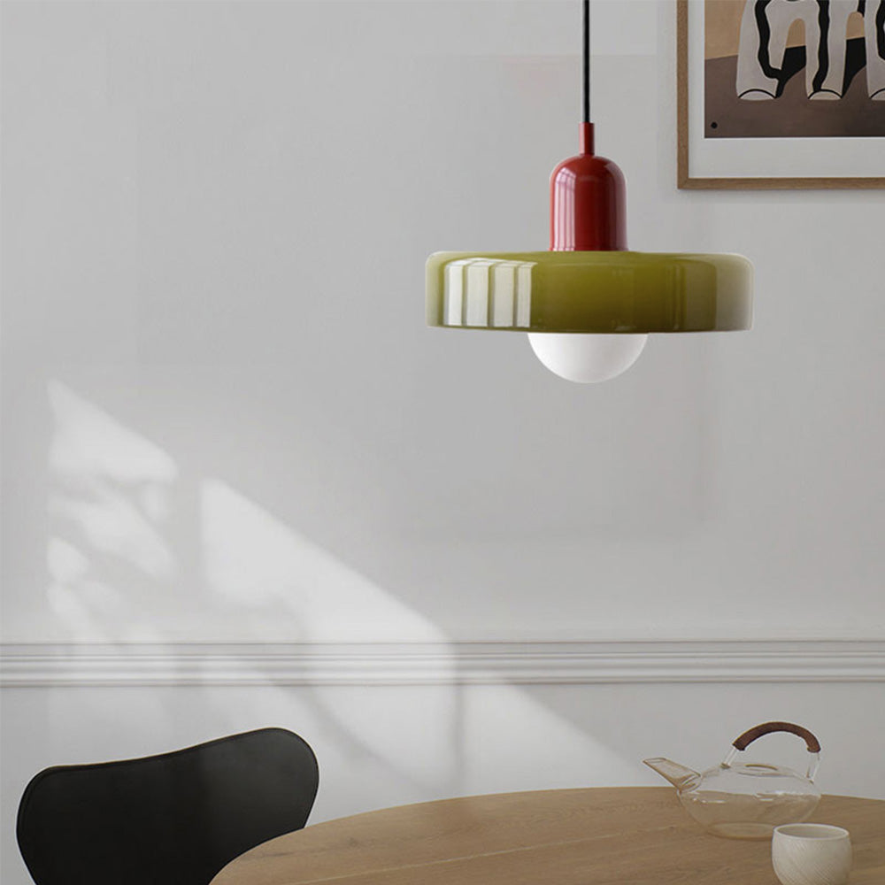 Modern Glass LED Pendant Light | H7.09"or H8.66" | Bauhaus-Inspired | Ceiling Fixture | Brick by Brick