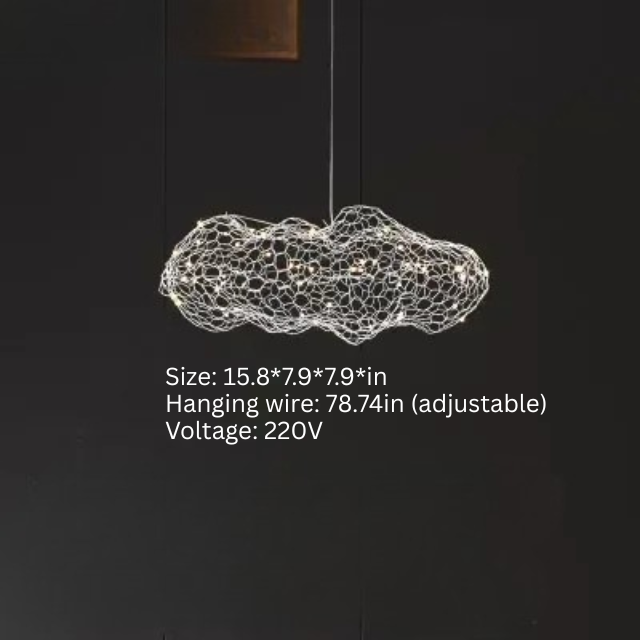 Danish Designer Cloud Pendant Light | Dia 11.8 - 39.3 in | Iron Mesh | Handcrafted Artistic Chandelier | Multiple Sizes | Brick by Brick