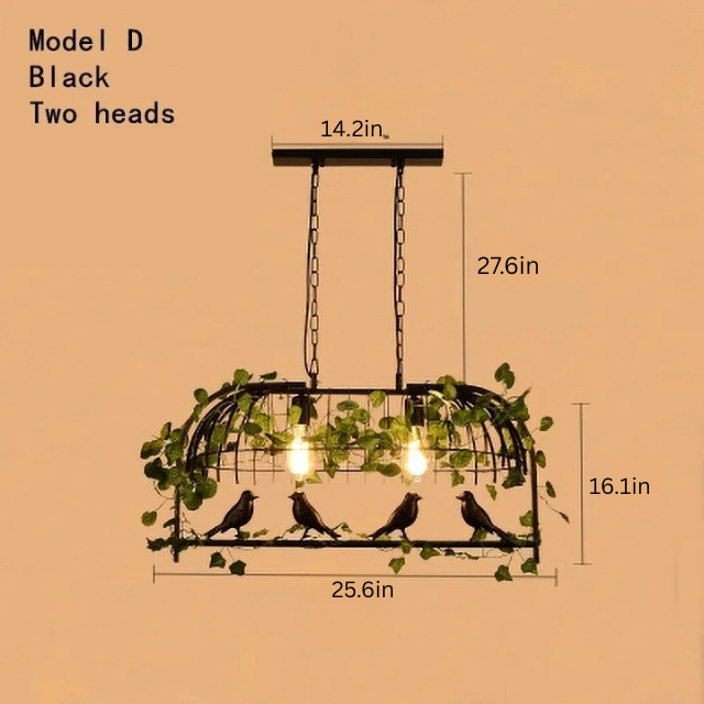 Retro Birdcage Pendant Lamp | D 19.3 - 41.3 in | Industrial Wrought Iron Hanging Light | E27 LED Fixture | Brick by Brick