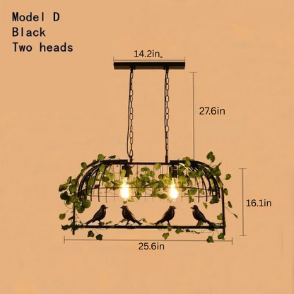 Retro Birdcage Pendant Lamp | D 19.3 - 41.3 in | Industrial Wrought Iron Hanging Light | E27 LED Fixture | Brick by Brick