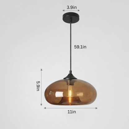 Nordic Glass Pendant Light | 11 x 6 in | Contemporary Hanging Ceiling Lamp | Colorful Fixture | Brick by Brick