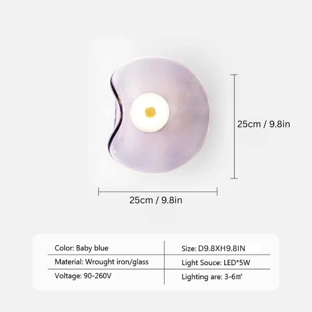 LED Glass Wall Lamp | 9.8 x 9.8 in | Modern Sconce with Plated Finish | Adjustable Lighting | Brick by Brick