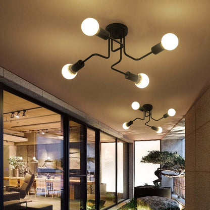 Vintage Industrial Metal Ceiling Lamp | 23.6 - 31.5 in | 4-6-8 Bulb Options | Minimalist Design | Brick by Brick