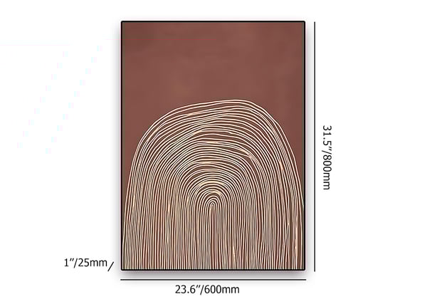 Japandi Red & Gold Wall Art | 23.6 x 1 x 31.5 in | Modern 3D Decor | Brick by Brick
