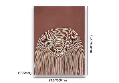 Japandi Red & Gold Wall Art | 23.6 x 1 x 31.5 in | Modern 3D Decor | Brick by Brick