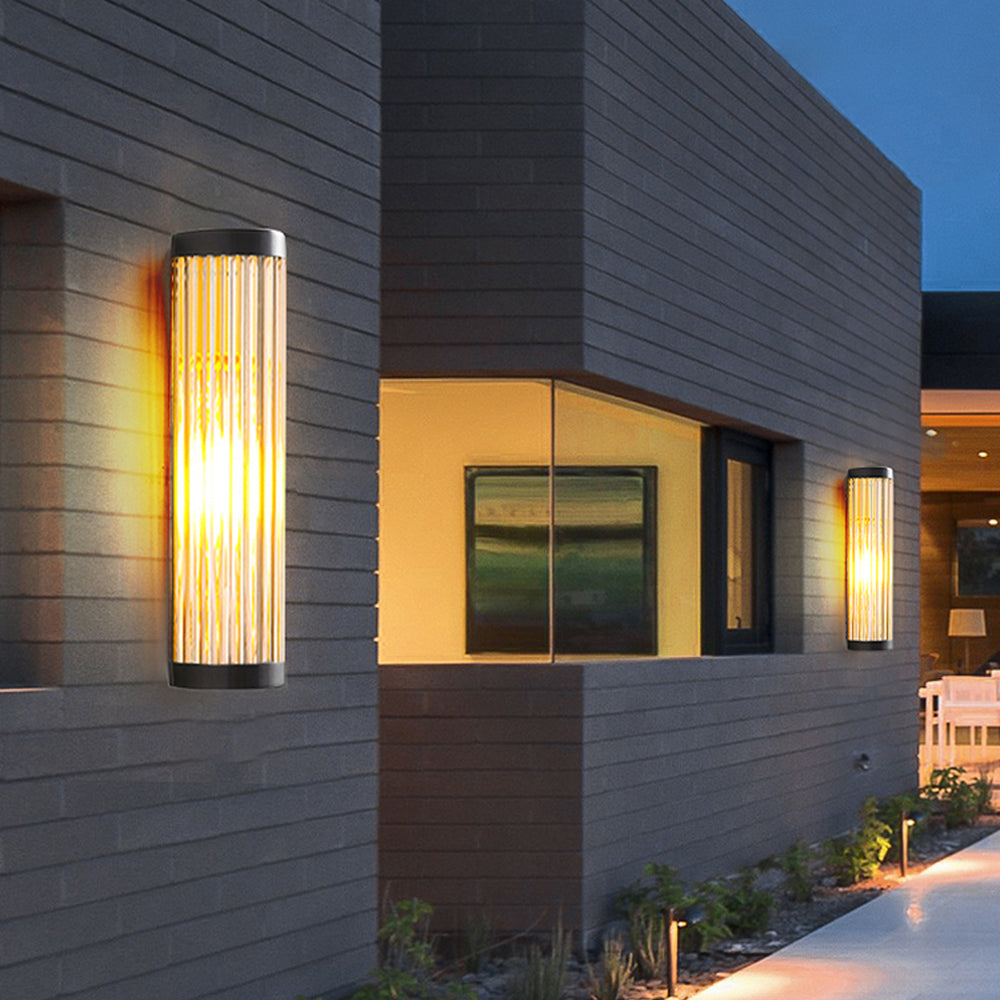 Outdoor Wall Light | Dia 5.1 x H 11.8-31.5 in | Semi-Cylindrical Black | Weatherproof | Modern Design | Brick by Brick