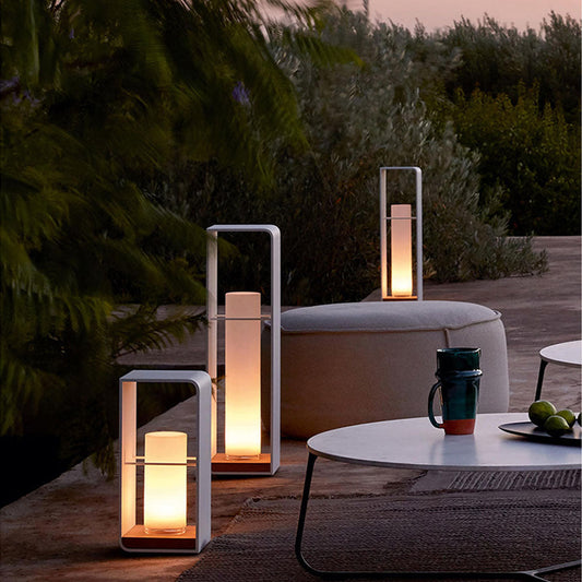 Orr Solar Outdoor Floor Lamp | 7.8 x 11 in / 18.9 in / 26.7 in | Cuboid Minimalist LED | IP65 Weatherproof | Brick by Brick