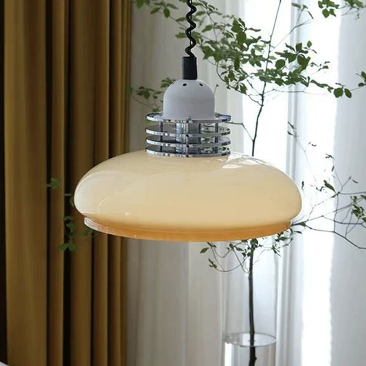 Retro Glass Pendant Light | 13.8 x 9.8 in | Adjustable Ceiling Lamp | Warm Ambient Lighting | Brick by Brick