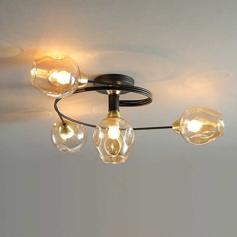 Nordic LED Pendant Chandelier | 29.5 or 36.6 in | Black or Gold Finish | Modern Glass Shade Design | Brick by Brick