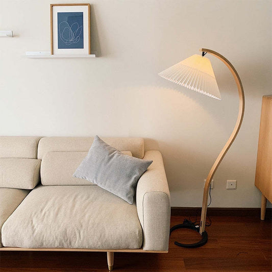 Modern Fabric Shade LED Floor Lamp | `12.6 x 20.5 x 59 in  | 12W Energy-Efficient Lighting | Brick by Brick