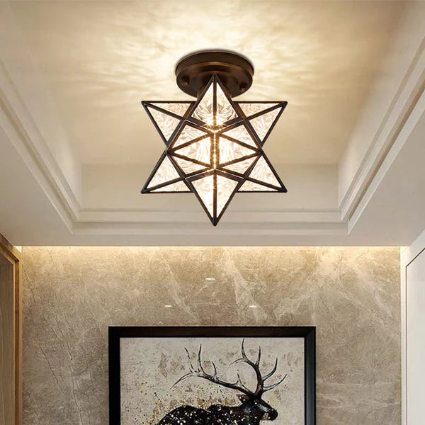 Modern Starlight Flush Ceiling Light | 9.8 x 4 x 7.9 in | Soft Ambient Glow Fixture | E27 Bulb Compatible | Stylish Lighting | Brick by Brick