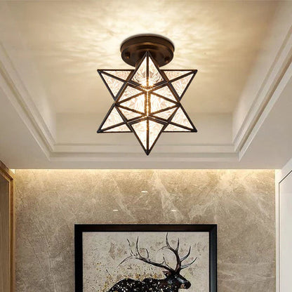 Modern Starlight Flush Ceiling Light | 9.8 x 4 x 7.9 in | Soft Ambient Glow Fixture | E27 Bulb Compatible | Stylish Lighting | Brick by Brick