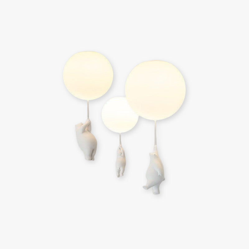 Kids LED Flush Mount Ceiling Light | H5.9 - 7.6 in | Bear Balloon Design | Resin & Acrylic | Warm Glow | Indoor | Brick by Brick