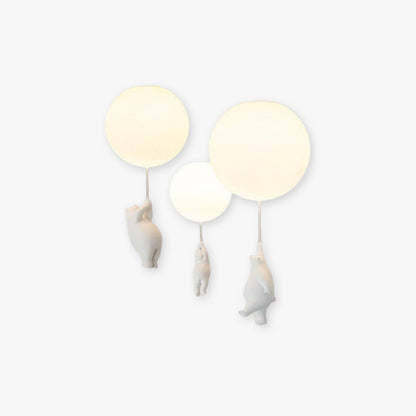 Kids LED Flush Mount Ceiling Light | H5.9 - 7.6 in | Bear Balloon Design | Resin & Acrylic | Warm Glow | Indoor | Brick by Brick
