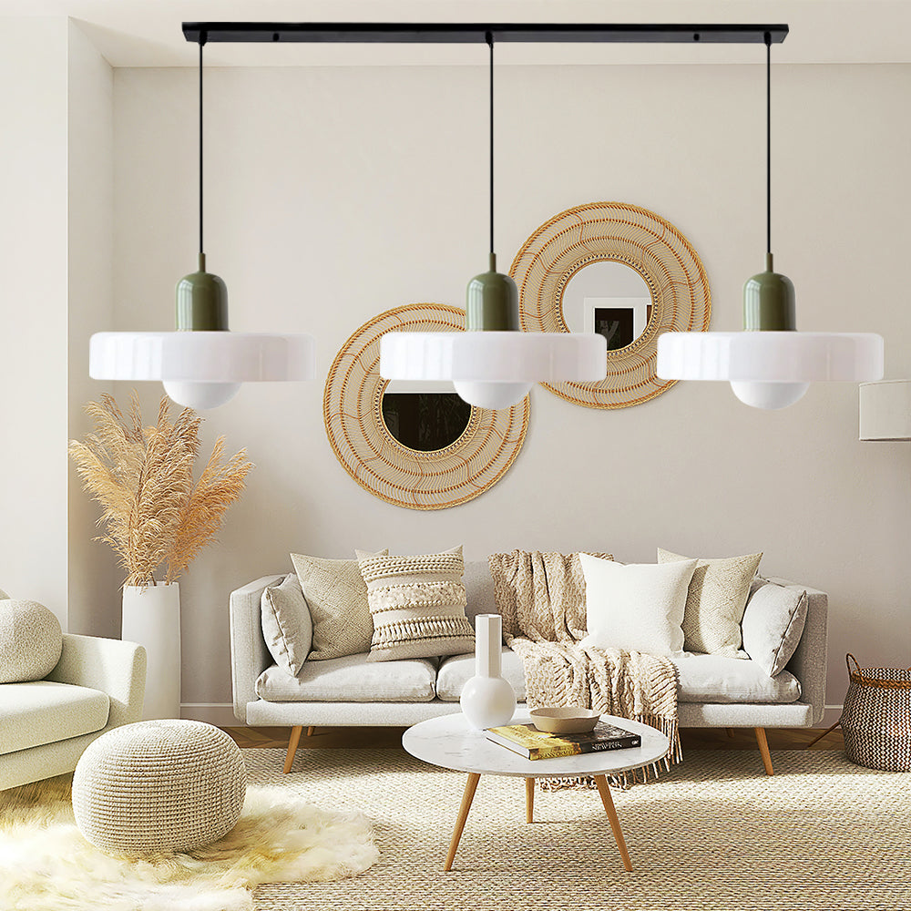 3-Light Glass Chandelier | 59.06 x 38.98 in | Contemporary Ceiling Fixture | Elegant Home Décor Lighting | Brick by Brick