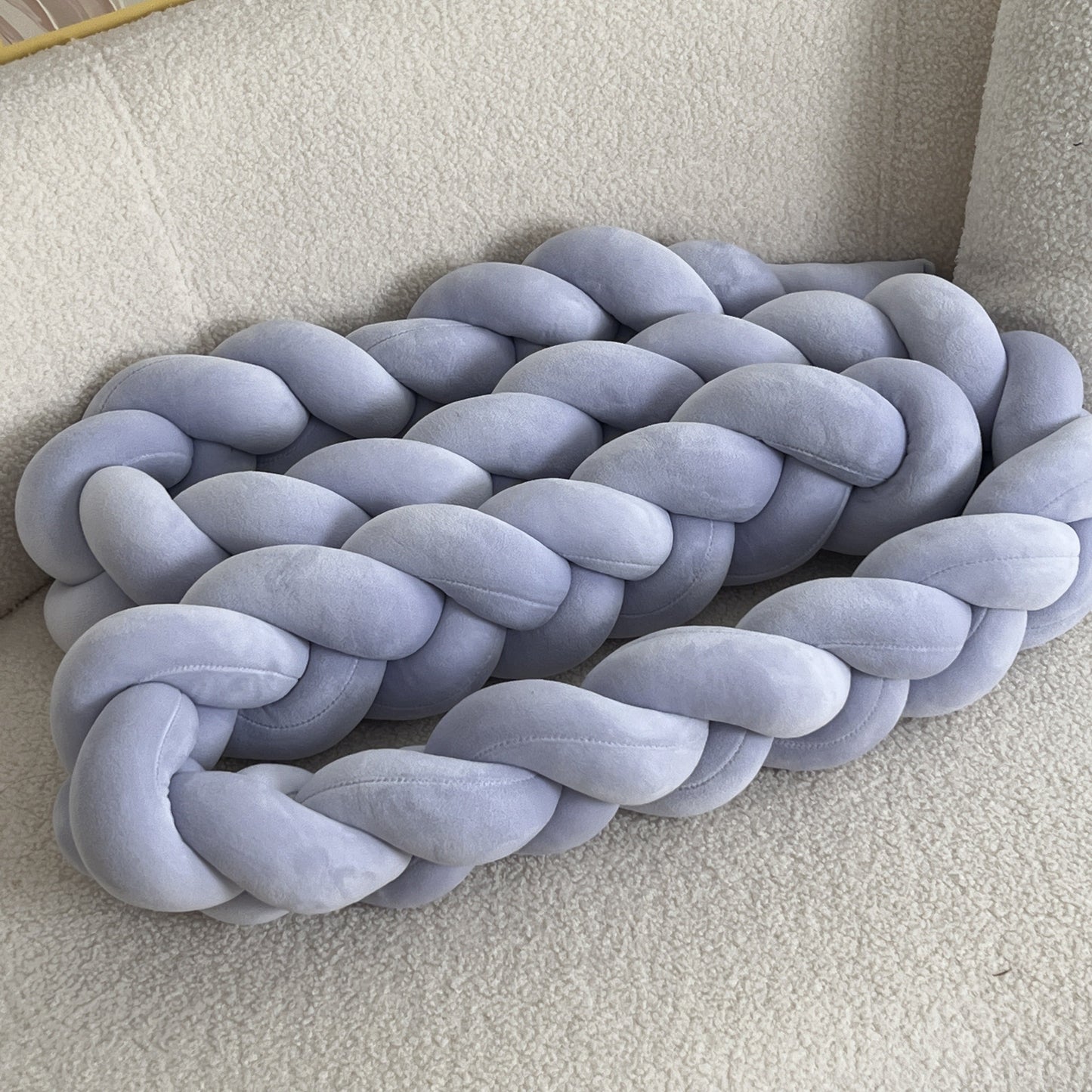 Braided Floor Cushion | Chunky Knit Floor Pillow | Modern Cream Seating | Decorative Home Accent | Brick by Brick