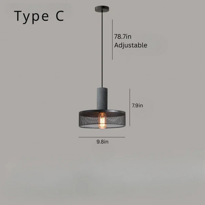 Nordic Industrial Cement Chandelier | H7.9 - 13.8 in | Vintage Iron Pendant Ceiling Light | Brick by Brick