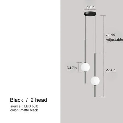 Nordic Glass Ball Pendant Light | Dia 4.7in | Minimalist LED Hanging Lamp | Modern Indoor Lighting | Brick by Brick