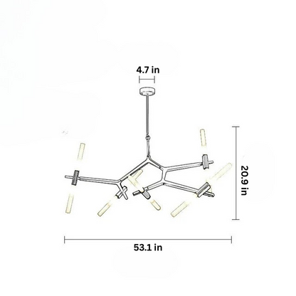 Glass Tube Pendant Light | Modern Industrial Nordic Tree Chandelier | 6–20 Heads | Brick by Brick
