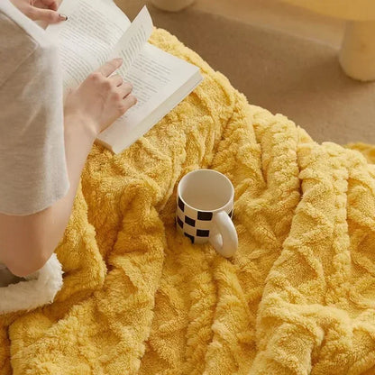 Cozy Lambswool Throw Blanket | Plush Double Layer Fleece | Winter Comfort & Home Décor | Brick by Brick