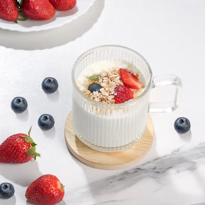 6 Pack Premium Glass | Coffee Mugs with Handle | Heat-Resistant Clear Cups | Brick by Brick