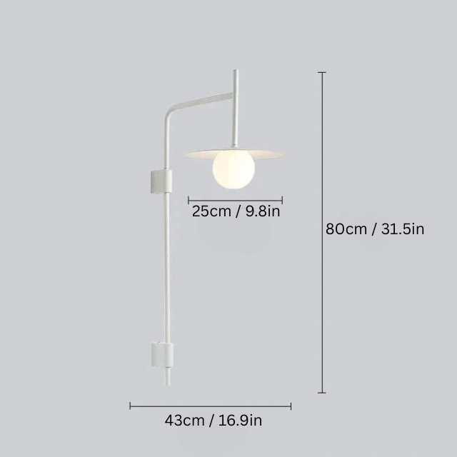 Modern Bedside Wall Light | H10.2 or H31.5 | Iron & Glass | LED Sconce | Bedroom Lighting | Brick by Brick
