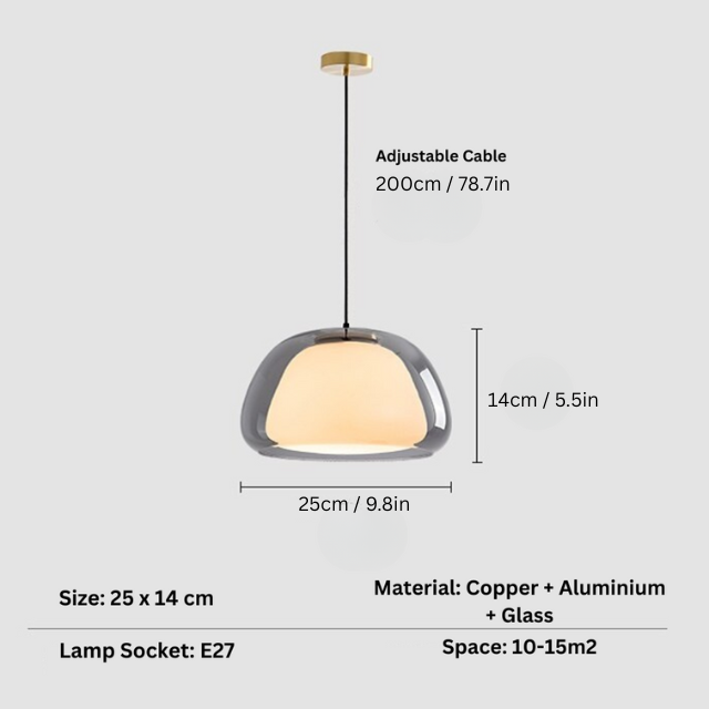 Jelly Globe Pendant Light | 9.8 in | Modern Dome Glass Globe Light | Adjustable Hanging Lamp | Brick by Brick