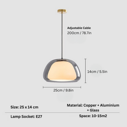 Jelly Globe Pendant Light | 9.8 in | Modern Dome Glass Globe Light | Adjustable Hanging Lamp | Brick by Brick