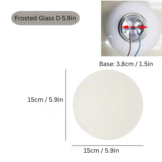 Bauhaus Glass Wall Lamp | 5.9 or 7.1 in | Milky White Round Globe Light | Bedside Bathroom Living Room | Brick by Brick